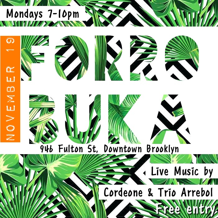 Forró Buka, Classes from 7-8pm, live band 8-10pm