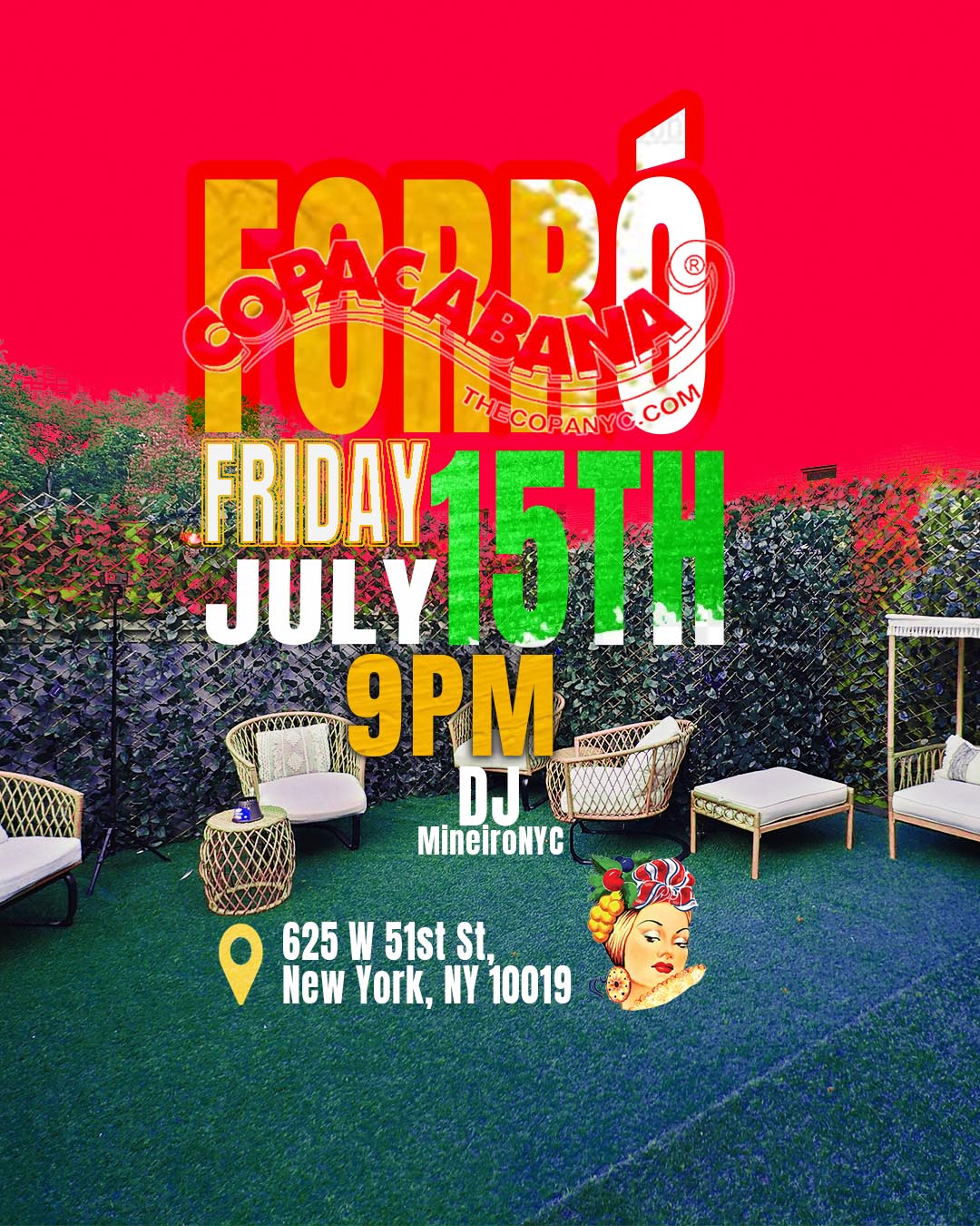 Forró Copacabana NYC, July 15 at 9pm